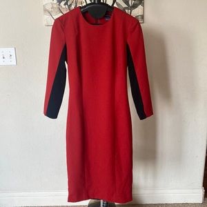 French Connection Red and Black long sleeve dress Size 0